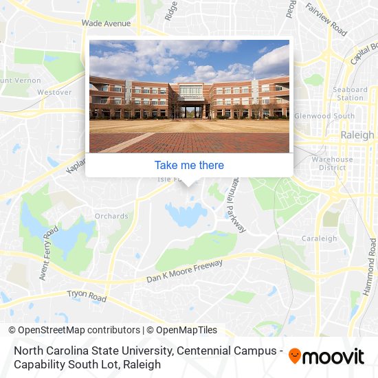 North Carolina State University, Centennial Campus - Capability South Lot map