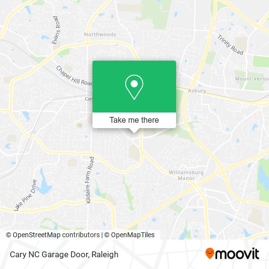Cary NC Garage Door map