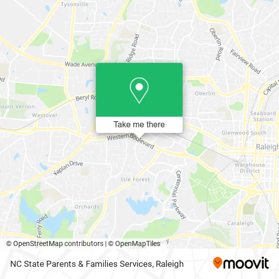 NC State Parents & Families Services map