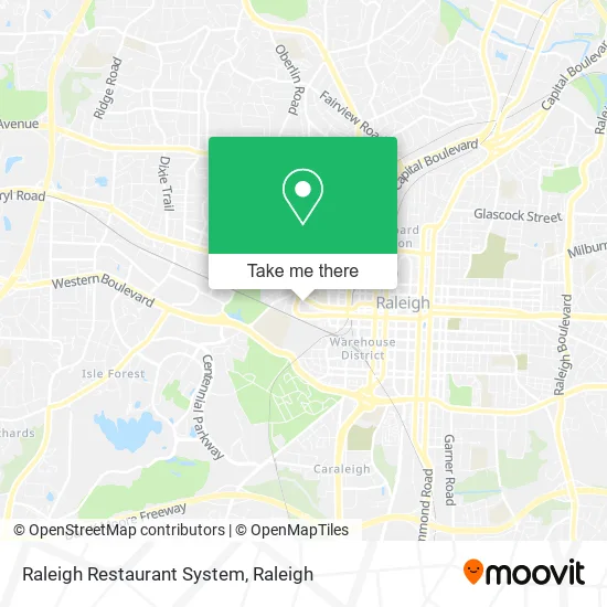 Raleigh Restaurant System map