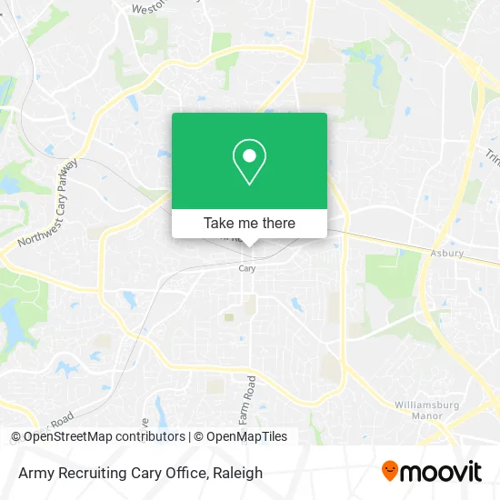 Army Recruiting Cary Office map