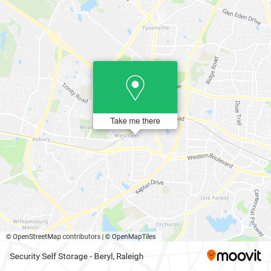 Mapa de Security Self Storage - Beryl