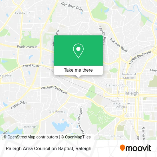 Raleigh Area Council on Baptist map