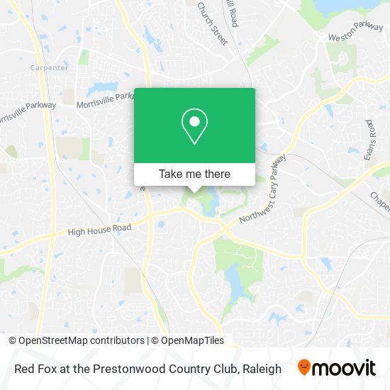 Red Fox at the Prestonwood Country Club map