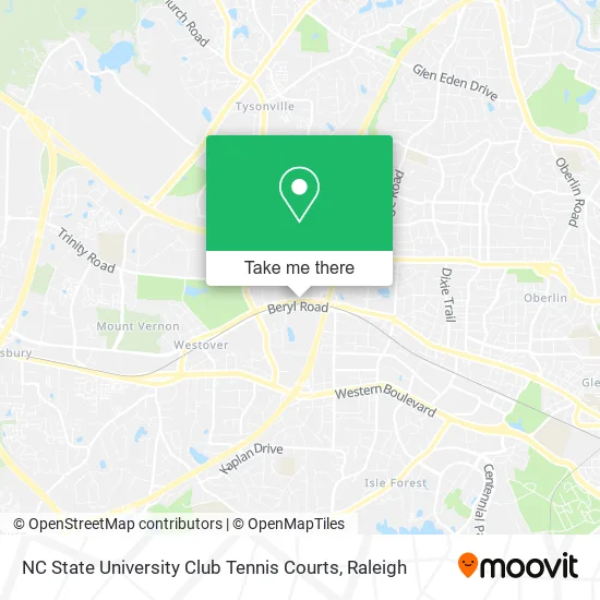 NC State University Club Tennis Courts map