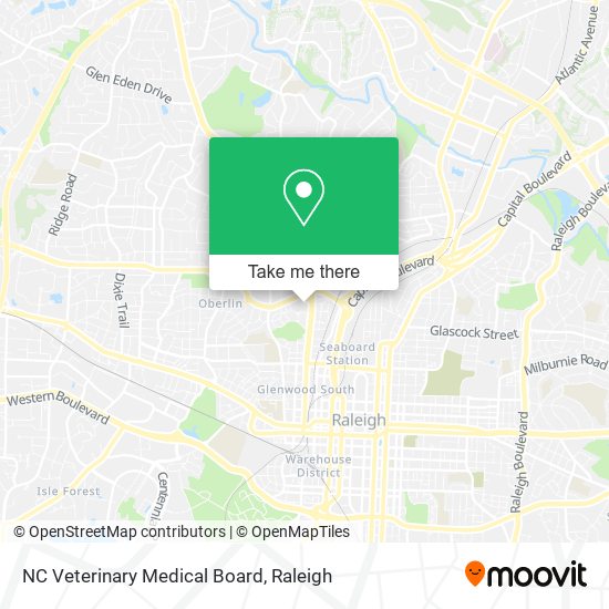 NC Veterinary Medical Board map