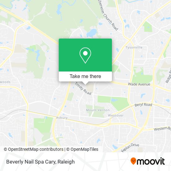 Beverly Nail Spa Cary map