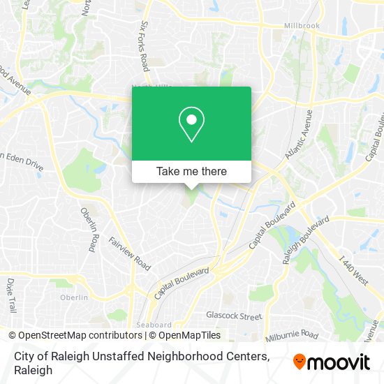 City of Raleigh Unstaffed Neighborhood Centers map