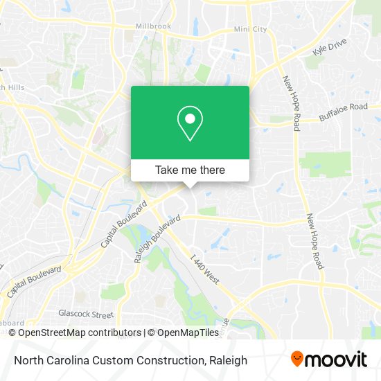 Mapa de North Carolina Custom Construction