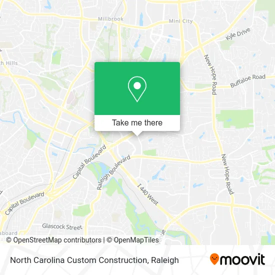 North Carolina Custom Construction map