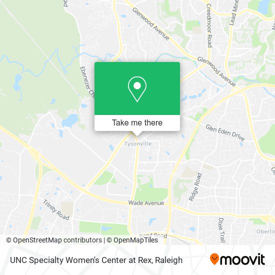 Mapa de UNC Specialty Women's Center at Rex