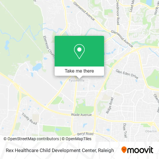 Rex Healthcare Child Development Center map