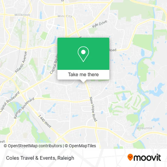 Coles Travel & Events map