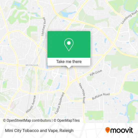 Mini City Tobacco and Vape map