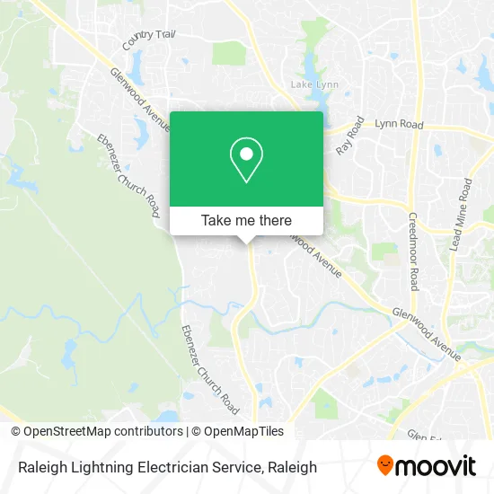 Raleigh Lightning Electrician Service map