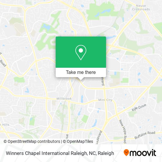 Mapa de Winners Chapel International Raleigh, NC