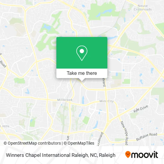 Winners Chapel International Raleigh, NC map