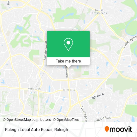 Mapa de Raleigh Local Auto Repair