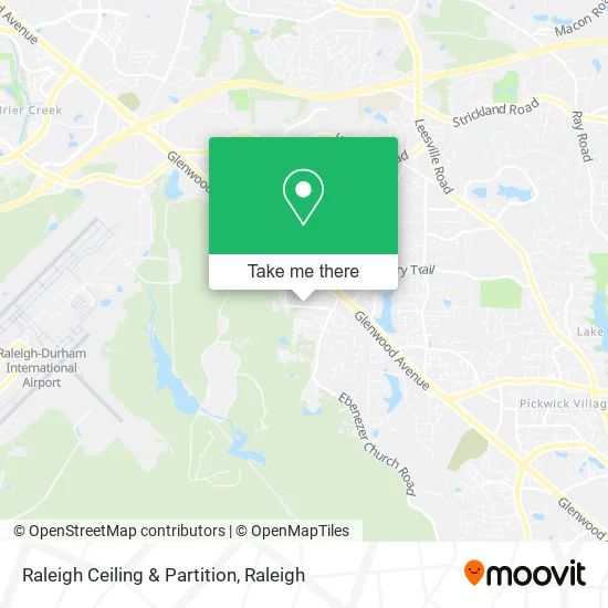 Mapa de Raleigh Ceiling & Partition