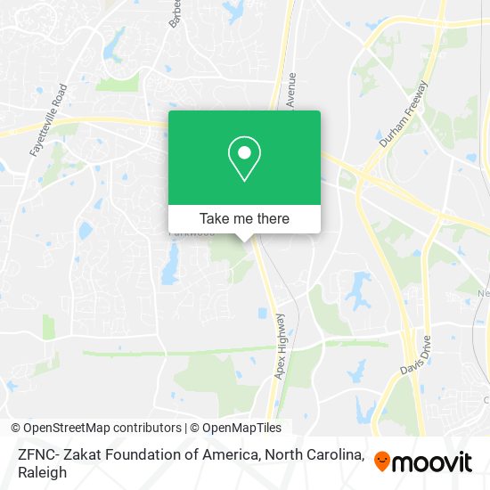 ZFNC- Zakat Foundation of America, North Carolina map