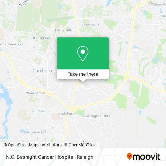 Mapa de N.C. Basnight Cancer Hospital