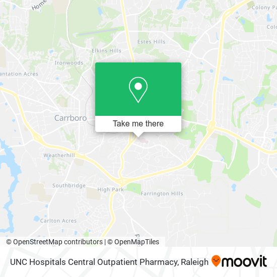 UNC Hospitals Central Outpatient Pharmacy map