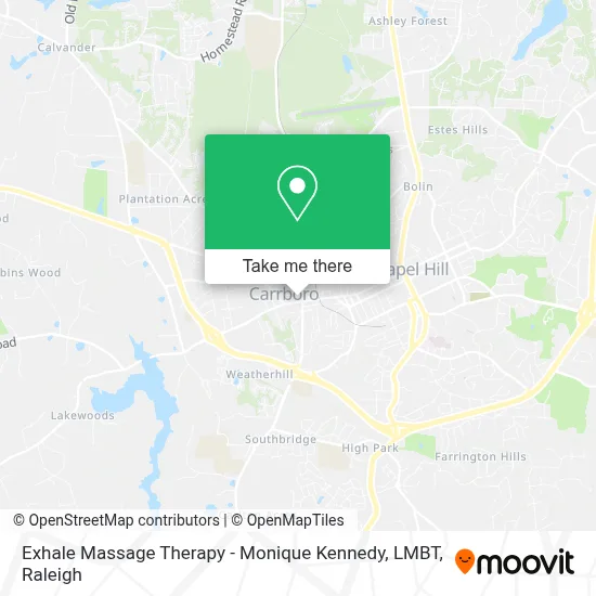 Exhale Massage Therapy - Monique Kennedy, LMBT map