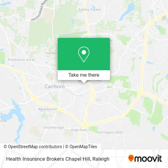 Health Insurance Brokers Chapel Hill map