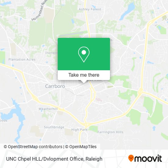 UNC Chpel HLL/Dvlopment Office map