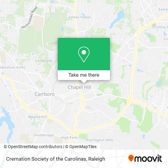 Cremation Society of the Carolinas map