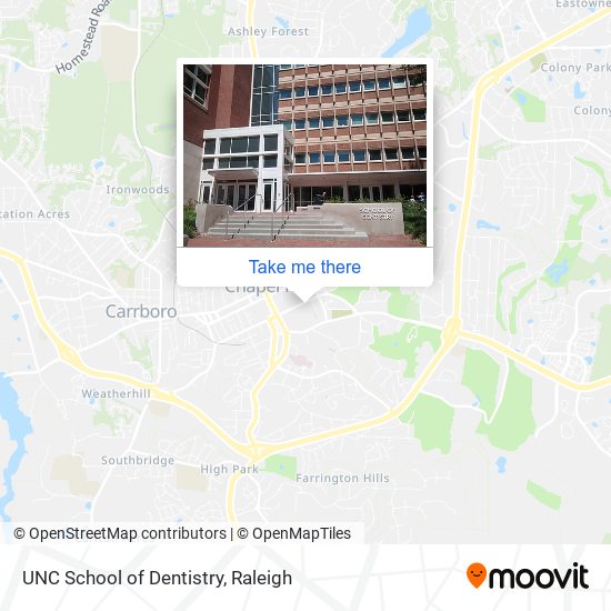 UNC School of Dentistry map