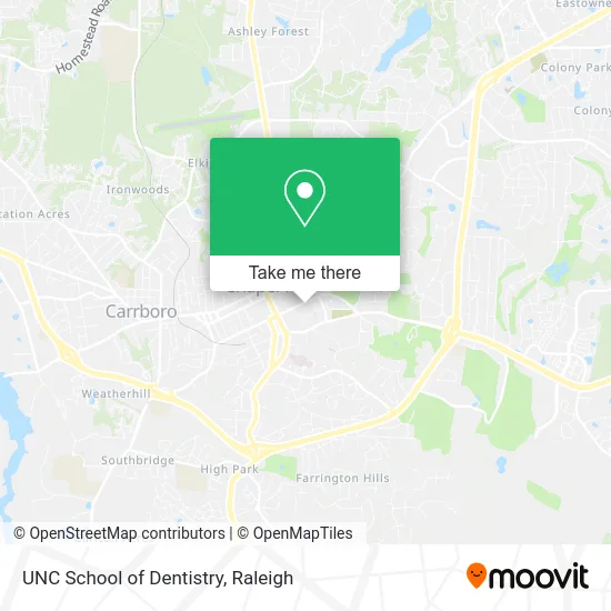 UNC School of Dentistry map
