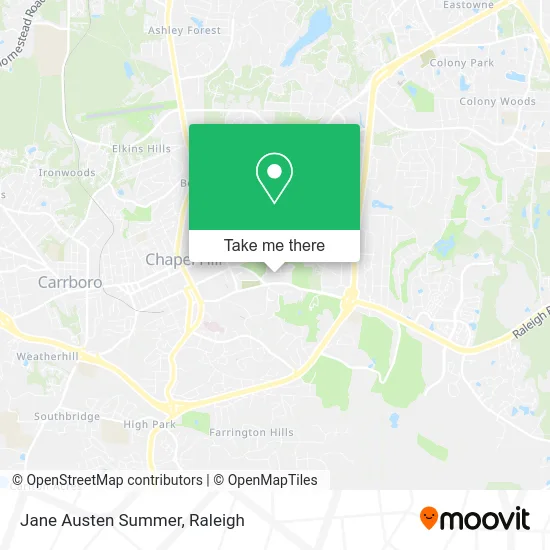 Jane Austen Summer map