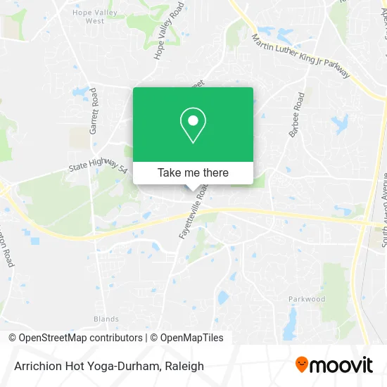 Arrichion Hot Yoga-Durham map