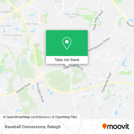 Baseball Concessions map
