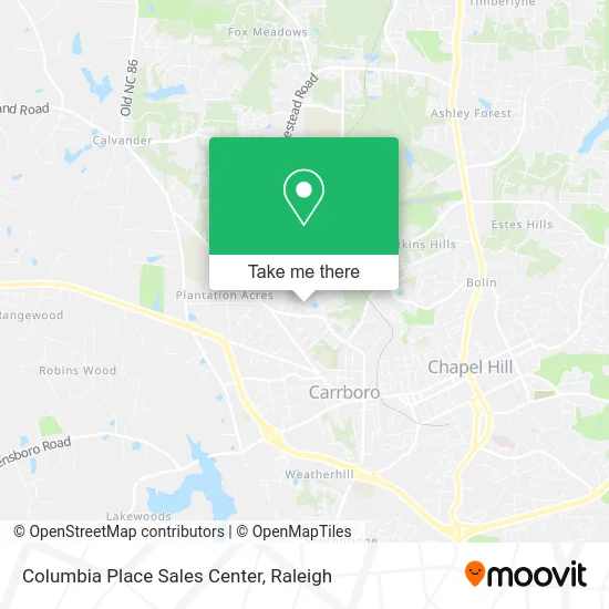 Columbia Place Sales Center map