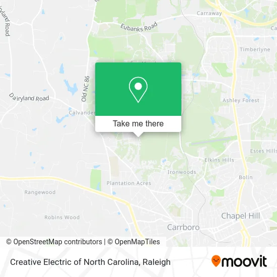 Creative Electric of North Carolina map