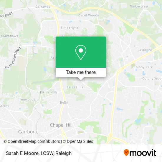 Mapa de Sarah E Moore, LCSW