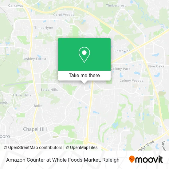 Amazon Counter at Whole Foods Market map