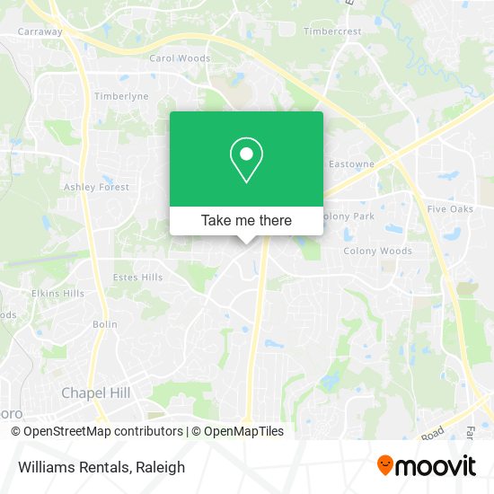 Williams Rentals map