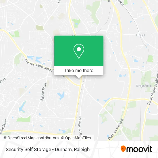 Security Self Storage - Durham map