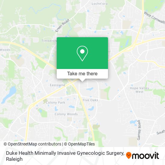 Duke Health Minimally Invasive Gynecologic Surgery map