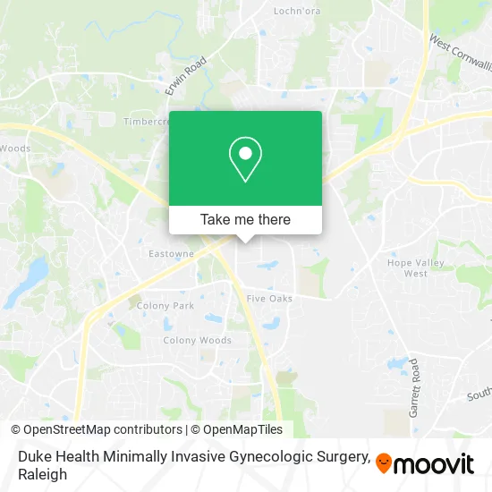 Duke Health Minimally Invasive Gynecologic Surgery map