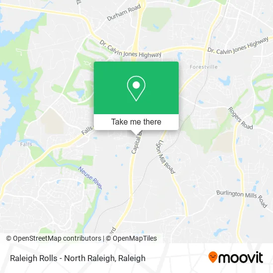 Raleigh Rolls - North Raleigh map