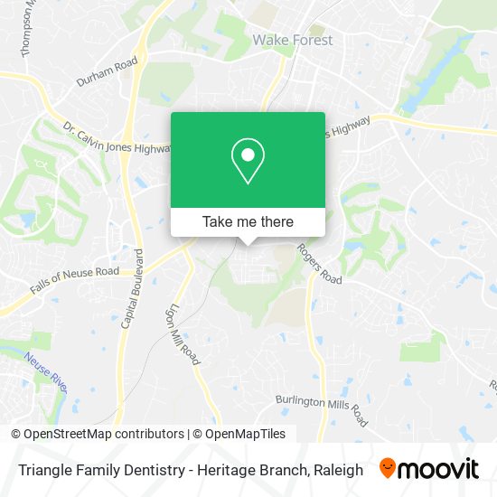 Triangle Family Dentistry - Heritage Branch map