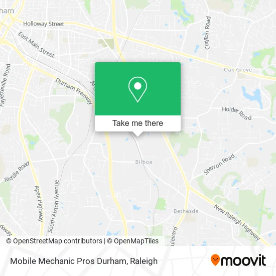 Mobile Mechanic Pros Durham map
