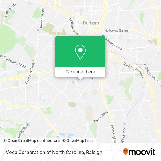 Voca Corporation of North Carolina map