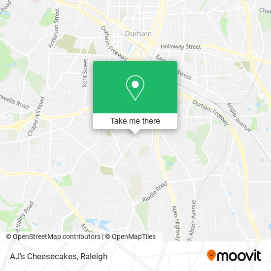 AJ's Cheesecakes map