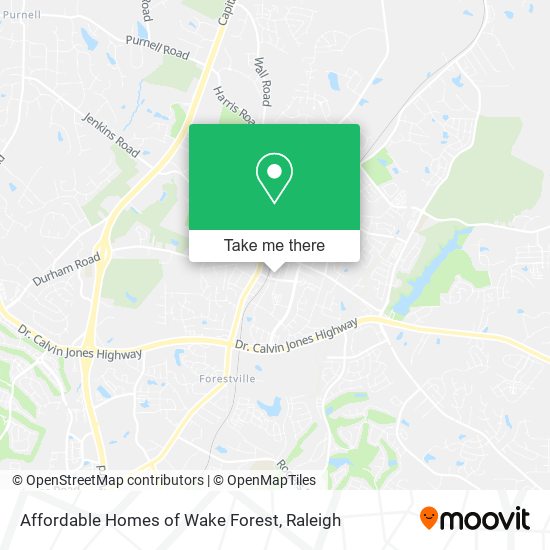 Affordable Homes of Wake Forest map