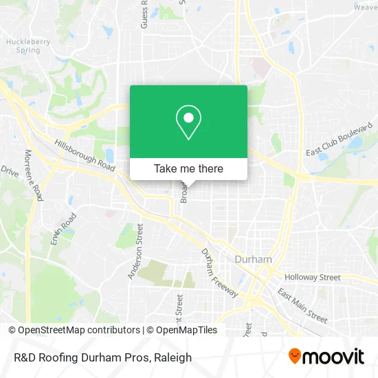 R&D Roofing Durham Pros map